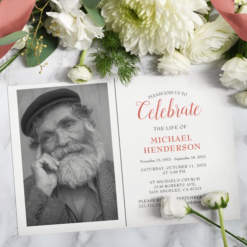 Celebrate The Life Of  Funeral Memorial Invitatio Invitation