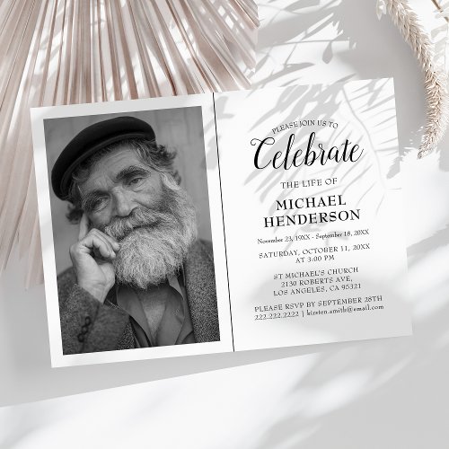 Celebrate The Life Of  Funeral Memorial Invitatio Invitation