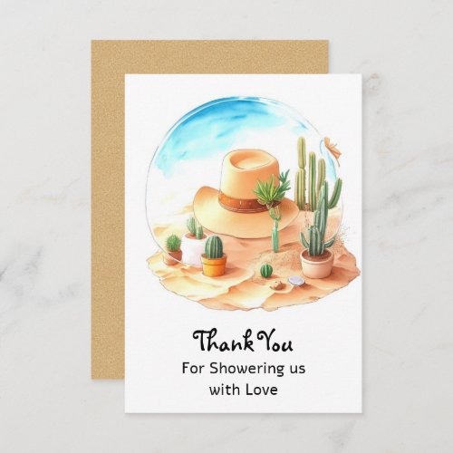 Celebrate the Little Cowboy Western Baby Shower Thank You Card
