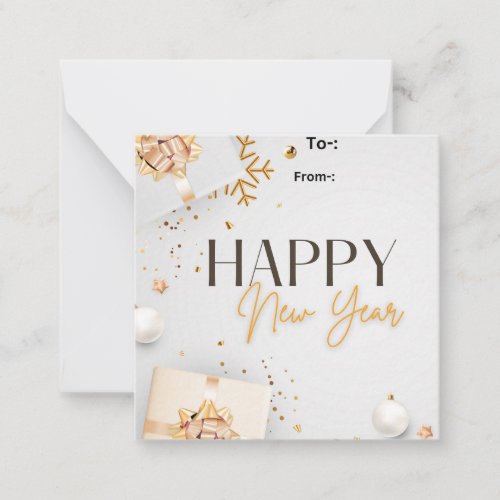 Celebrate the New Year with Joy _ Elegant Greeting Note Card