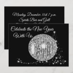 Celebrate the New Year With Us Sparkly Disco Ball Invitation