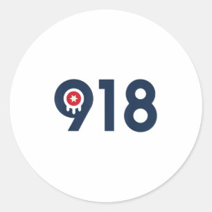Celebrate The Nine One Eight Tulsa Oklahoma 918 Ar Classic Round Sticker
