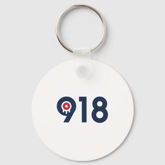 Celebrate The Nine One Eight Tulsa Oklahoma 918 Ar Keychain (Front)