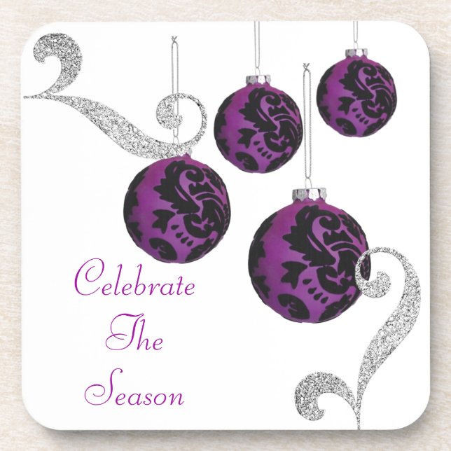 Celebrate The Season Cork Costers Beverage Coaster (Front)