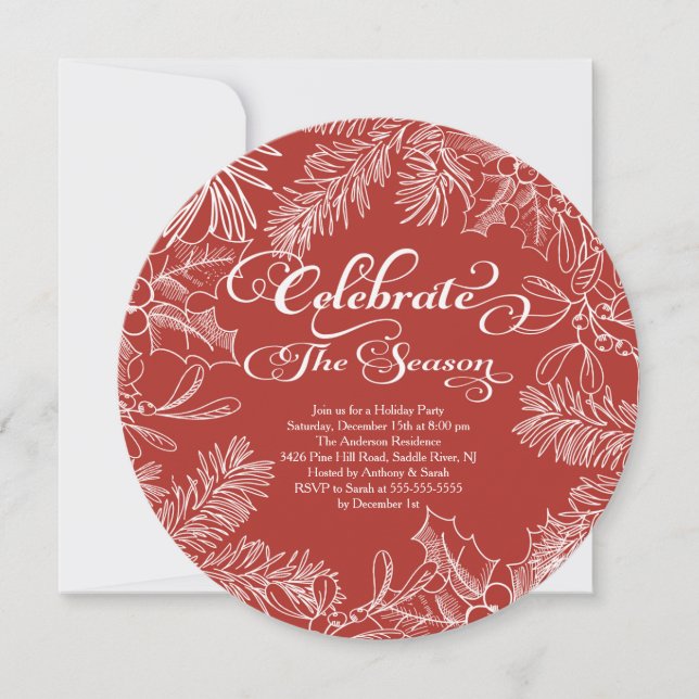 Celebrate the Season Holiday Party Invitation (Front)