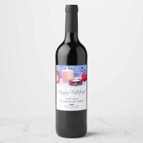 Celebrate the Season Peaceful Happy Holiday Cheers Wine Label