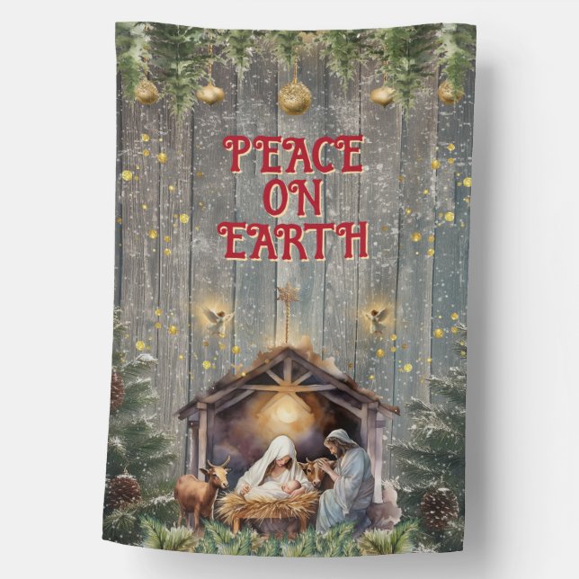 Celebrate the Season with a Nativity Scene House Flag (Front)