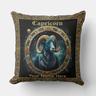 Celebrate the strength, ambition of Capricorn Throw Pillow