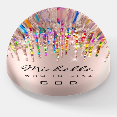 Celebrate the Unique with Name Holographic Ros Paperweight