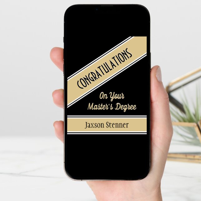 Celebrate! Trendy Master's degree Graduation card (Front Digital)