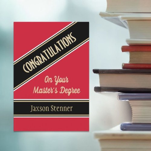 Celebrate Trendy Masters degree Graduation card