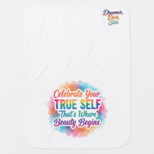 Celebrate True Self Sticker Baby Blanket