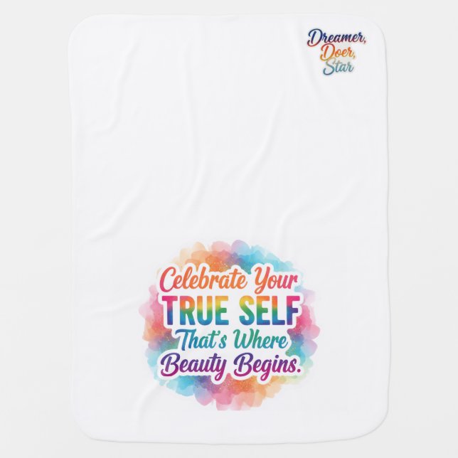 Celebrate True Self Sticker Baby Blanket (Front)