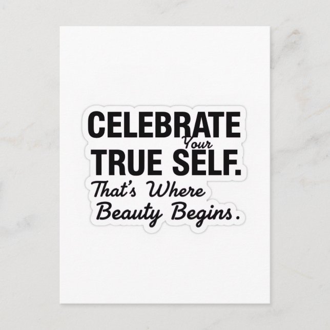 Celebrate True Self Sticker Postcard (Front)