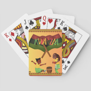 "Celebrate Unity: A Joyful Kwanzaa Gathering" Poker Cards