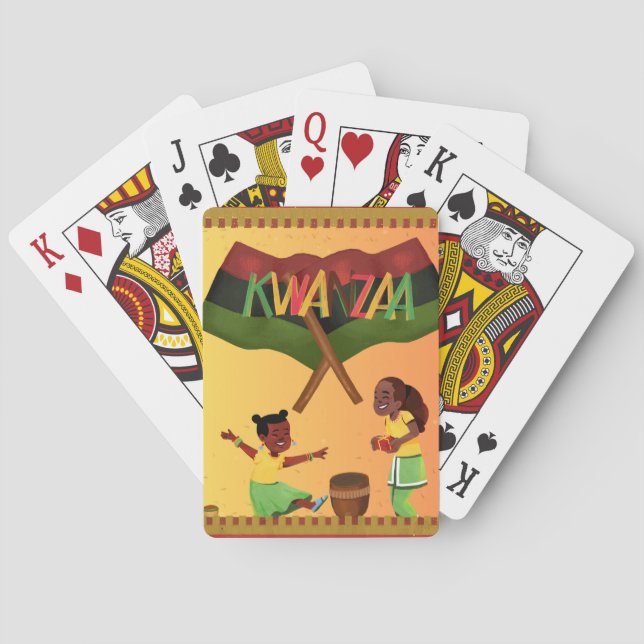 "Celebrate Unity: A Joyful Kwanzaa Gathering" Poker Cards (Back)