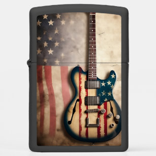 Celebrate US Independence Day- Guitar US Flag  Zippo Lighter