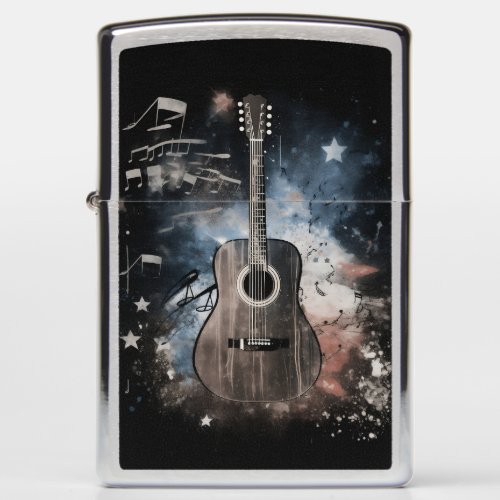 Celebrate US Independence Day_ Guitar US Flag  Zippo Lighter