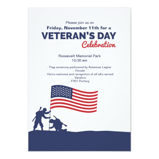 Celebrate Veteran #39 s Day Invitation Zazzle com