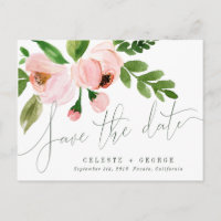 CELEBRATE WATERCOLOR SAVE THE DATE POSTCARD