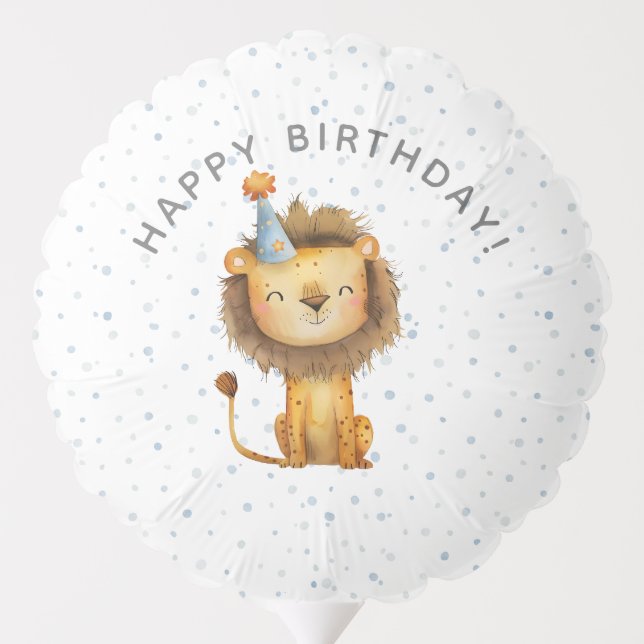 Celebrate with a Roar! Boy's Lion Birthday Balloon (Back)