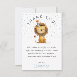 Celebrate with a Roar! Boy's Lion Birthday Thank You Card