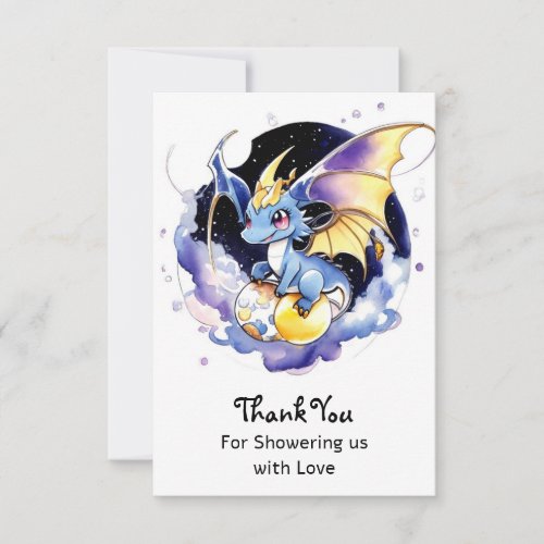 Celebrate with Dragons Baby Shower Thank You Card