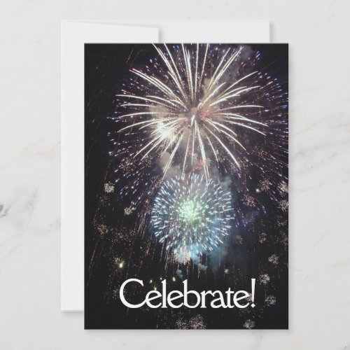 Celebrate with Fireworks _ Flat Invitation Card