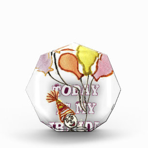 Celebrate with Our Playful Birthday Greeting Happy Acrylic Award