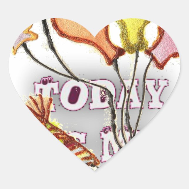 Celebrate with Our Playful Birthday Greeting Happy Heart Sticker (Front)