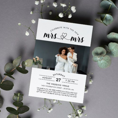 Celebrate With The New Mrs  Mrs Photo Invitation