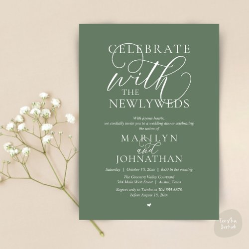 Celebrate with the newlyweds, Best Wedding Dinner Invitation