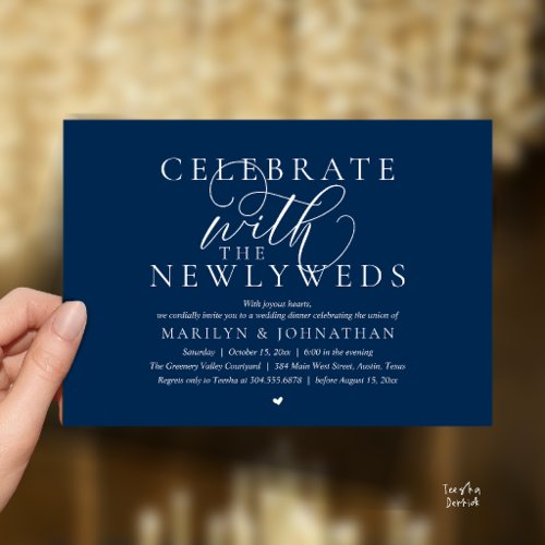 Celebrate with the newlyweds, Best Wedding Dinner Invitation
