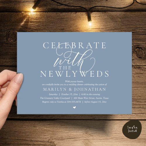 Celebrate with the newlyweds, Best Wedding Dinner Invitation