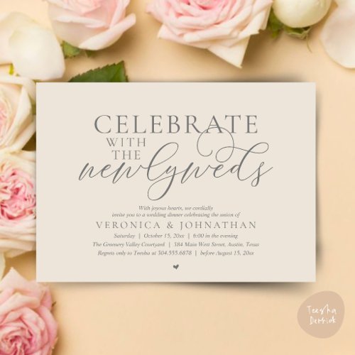 Celebrate with the newlyweds, Best Wedding Dinner Invitation
