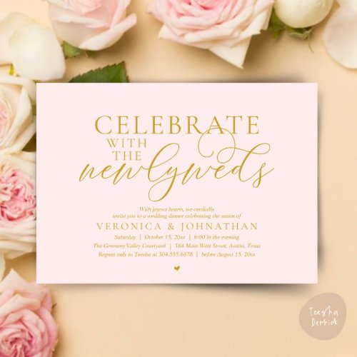 Celebrate with the newlyweds, Best Wedding Dinner Invitation