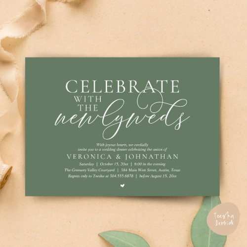 Celebrate with the newlyweds, Best Wedding Dinner Invitation