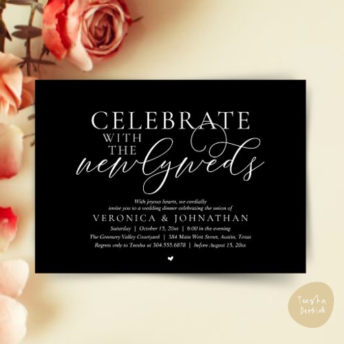 Celebrate with the newlyweds, Best Wedding Dinner Invitation