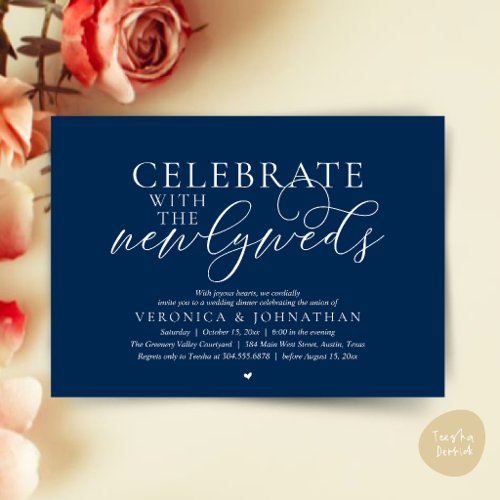 Celebrate with the newlyweds, Best Wedding Dinner Invitation