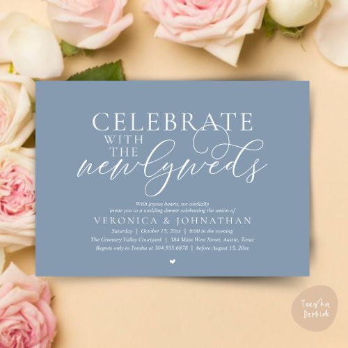 Celebrate with the newlyweds, Best Wedding Dinner Invitation