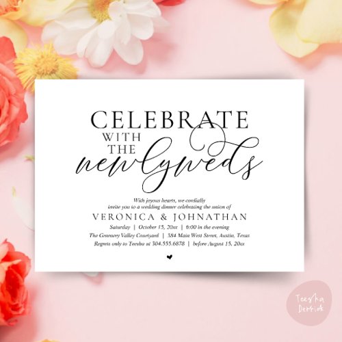 Celebrate with the newlyweds, Best Wedding Dinner Invitation