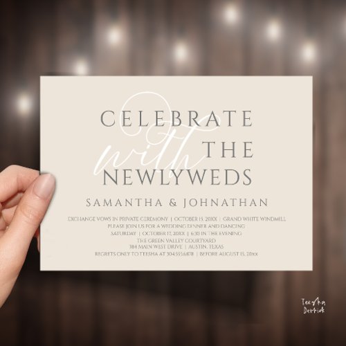 Celebrate with the Newlyweds Elegant Reception Invitation