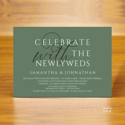 Celebrate with the Newlyweds Elegant Reception Invitation