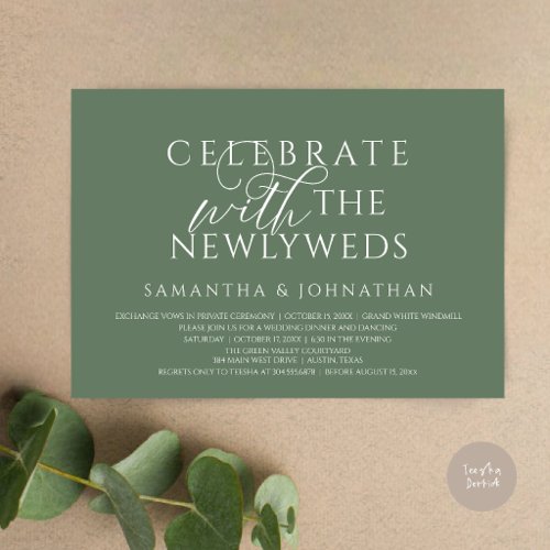 Celebrate with the Newlyweds Elegant Reception Invitation