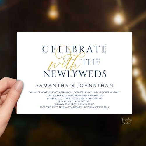 Celebrate with the Newlyweds Elegant Reception Invitation