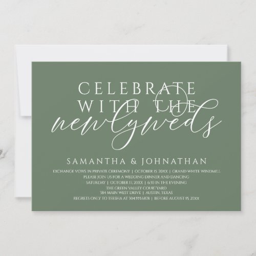 Celebrate with the Newlyweds Modern Reception Invitation