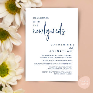 Celebrate With The Newlyweds Modern Wedding Dinner Invitation