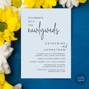 Celebrate With The Newlyweds Modern Wedding Dinner Invitation