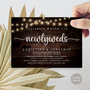 Celebrate With The Newlyweds Rustic Wedding Dinner Invitation