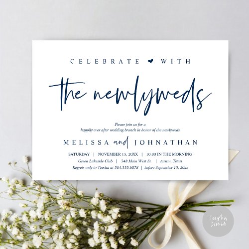 Celebrate with the newlyweds Wedding Brunch Invitation